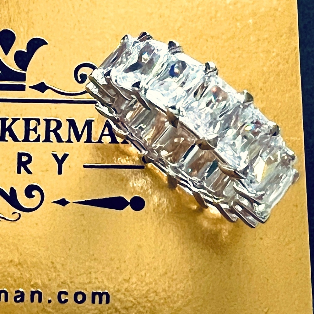 New! Designer Eternity Ring Triple Rhodium Plated 925SS. **Size 5**